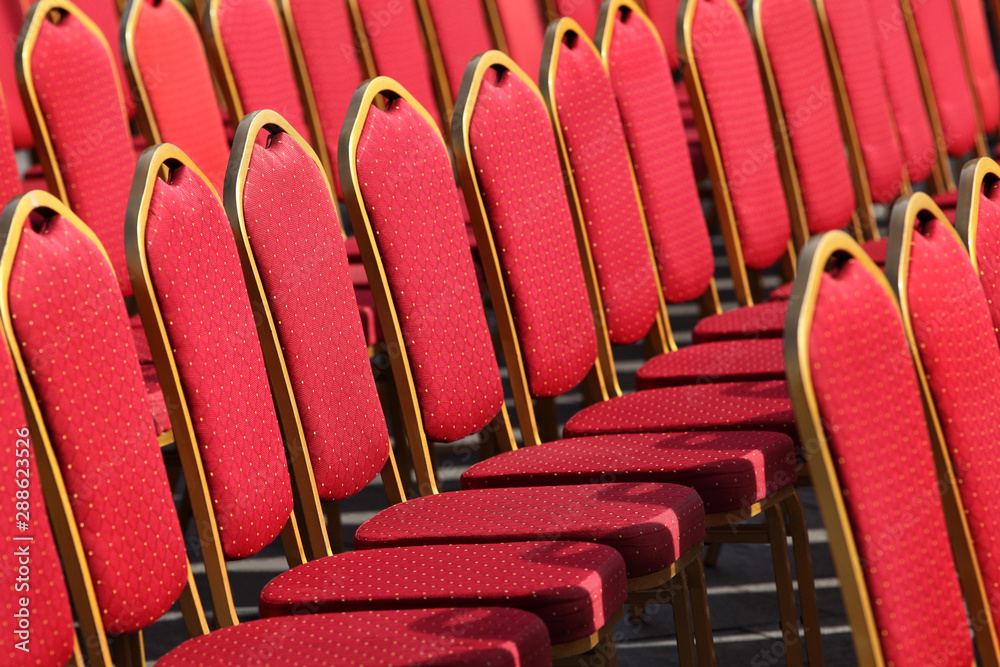 Fototapeta premium Red upholstered chairs