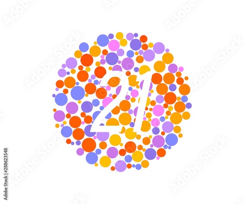21 dot circle colorblind test. photo