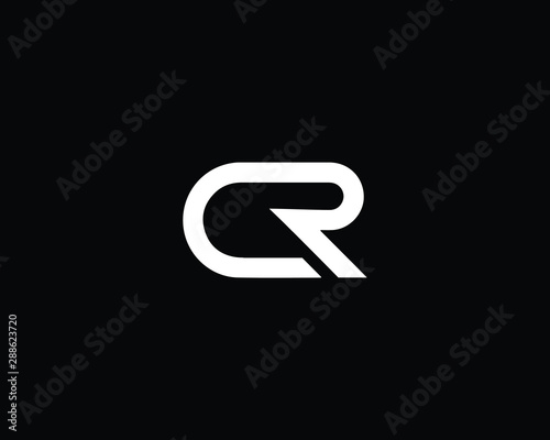 Creative and Minimalist Letter CR RC Logo Design Icon | Editable in Vector Format in Black and White Color