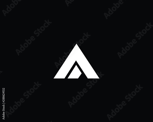 Creative and Minimalist Letter A AA Logo Design Icon | Editable in Vector Format in Black and White Color