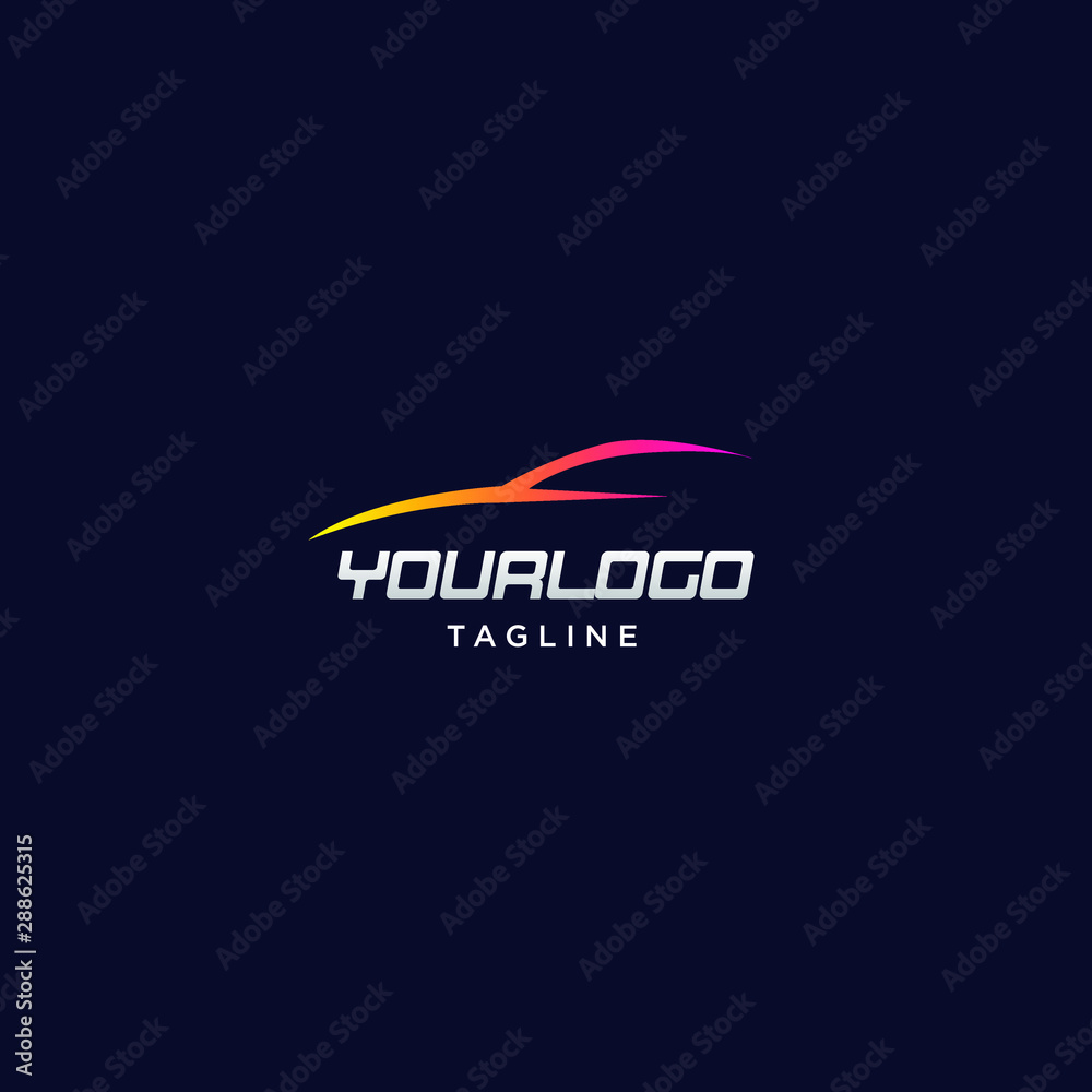 colorful car silhouette logo design template colorful car silhouette logo design template