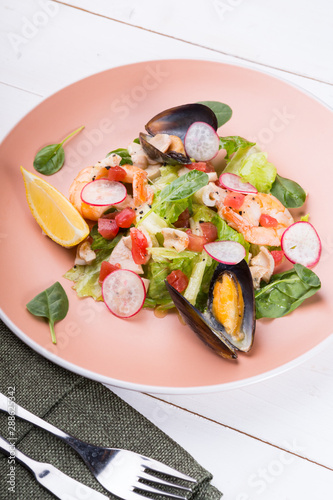 Fresh healthy seafood salad