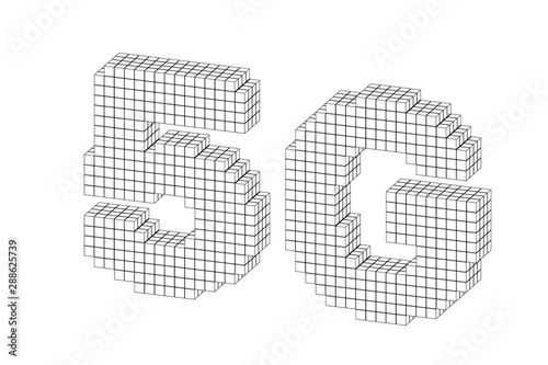 5G network sign. Wireless i...