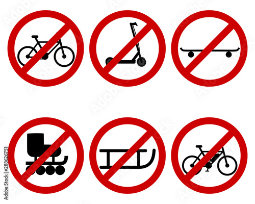 Verkehrsschild Verbot verschiedener Sportarten