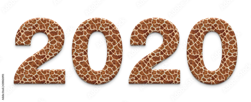 New year number 2020 from fur for design New year number 2020 from fur for design