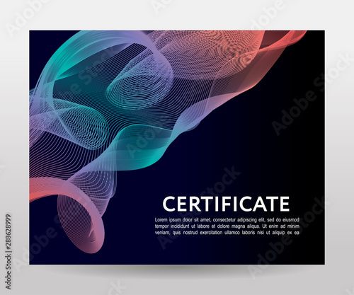 Certificate. Template diplomas, currency. Vector gradient frame