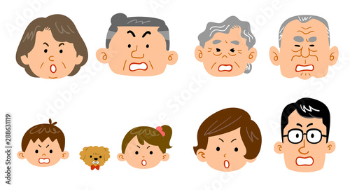 家族の表情　怒り顔