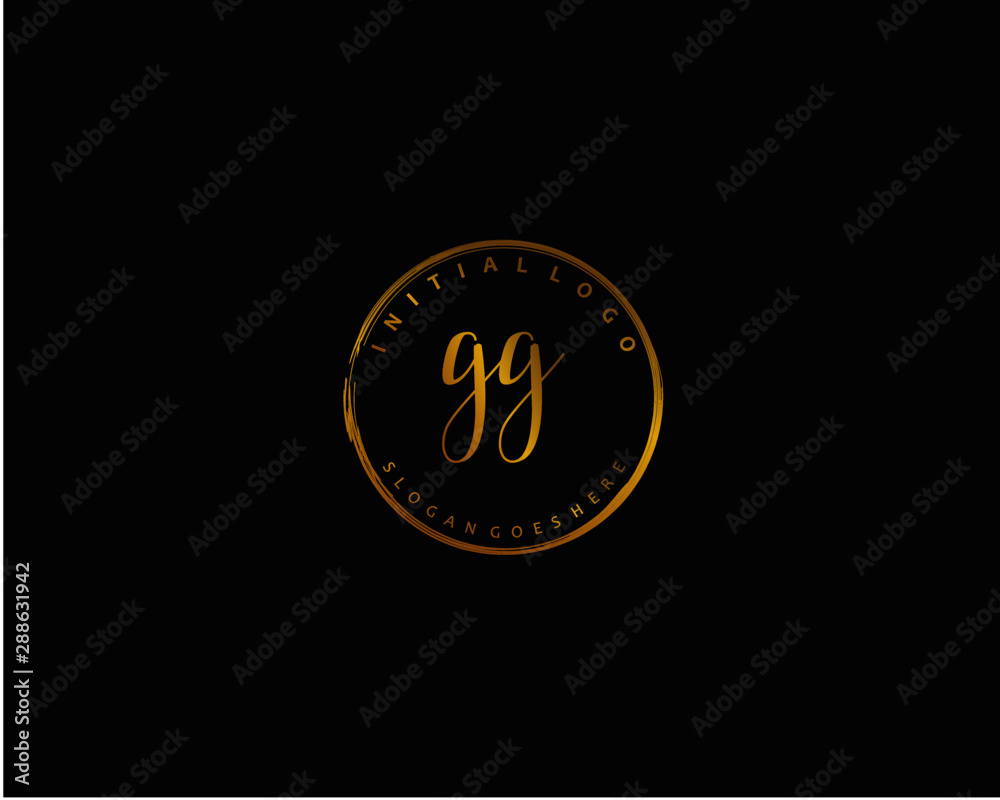 Fototapeta premium GG Initial letter logo template vector