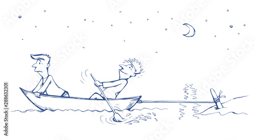 Vain efforts. Vector drawing