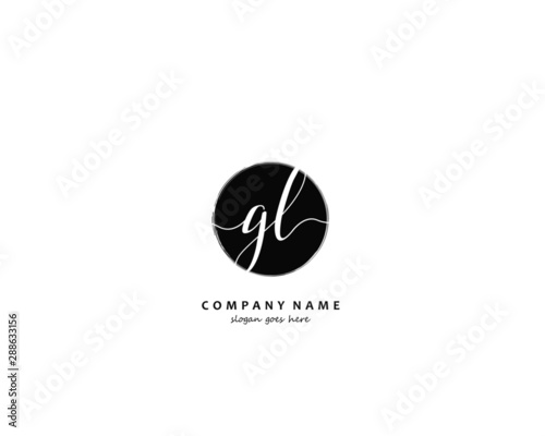  GL Initial letter logo template vector