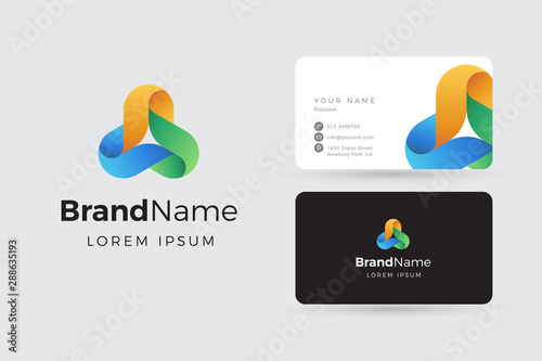 Abstract connection logo business card