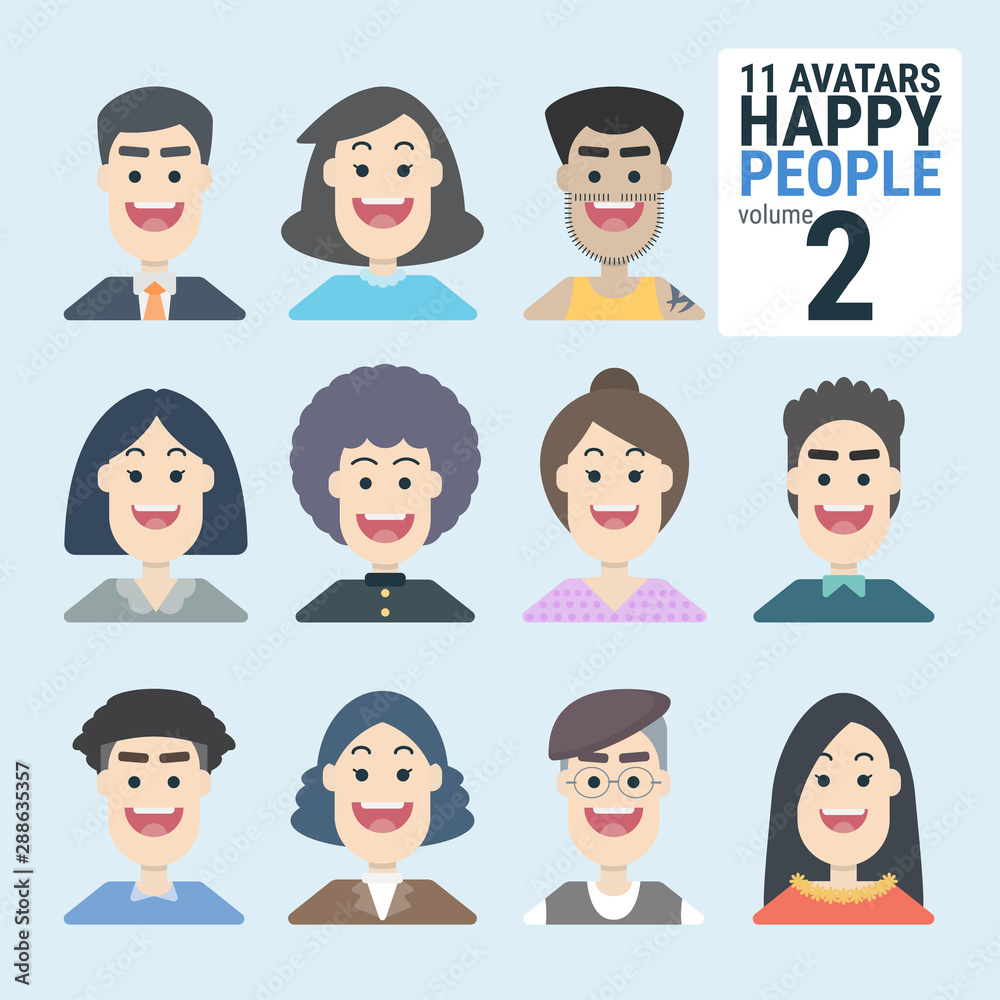 Variety-of-human-11-Avatars-Happy-PEOPLE-volume-2