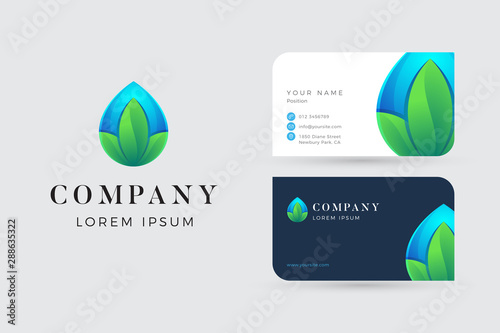 Leaf Water logo business card