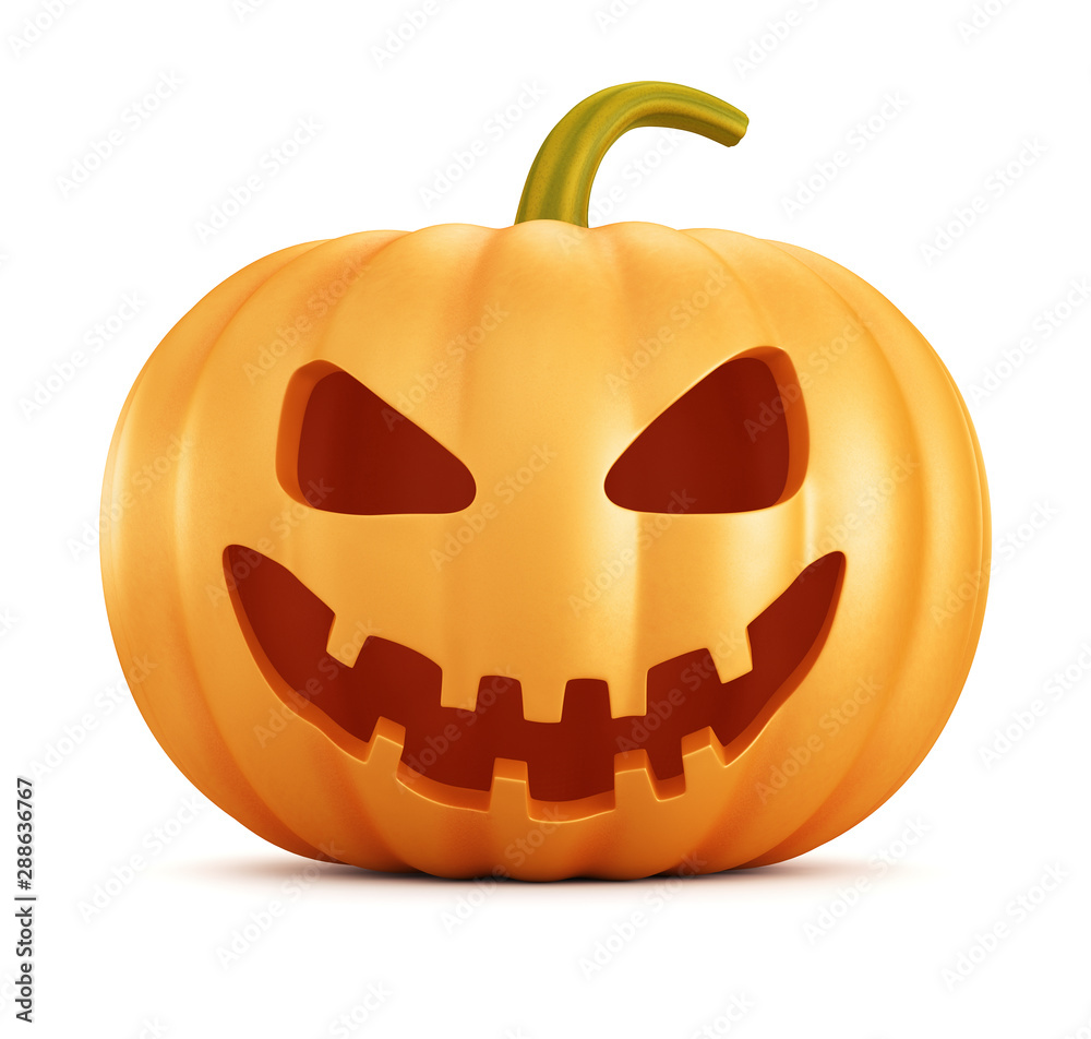 Scary Halloween pumpkin lantern with a candle inside. 3d render. Illustration for the holiday Halloween Scary Halloween pumpkin lantern with a candle inside. 3d render. Illustration for the holiday Halloween