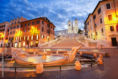 Tableau sur toile Spanish Steps, Rome, Italy