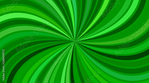 Green psychedelic geometrcial swirl stripe background - vector curved ray burst illustration