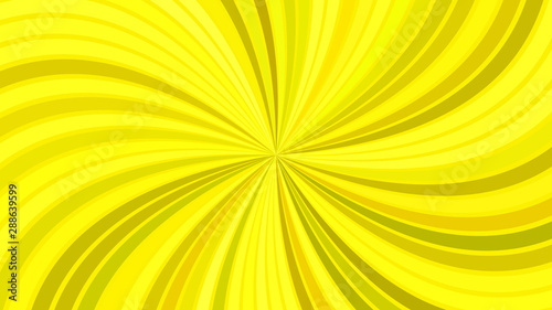 Yellow psychedelic abstract swirl stripe background - vector curved burst graphic design