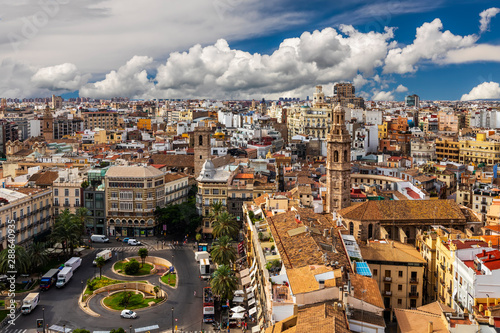 Beautiful view of Valencia from the tower Torre del Miguelete