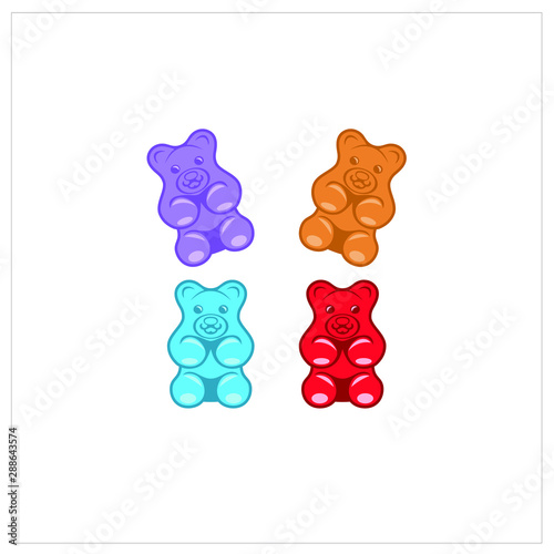 Gummy bear candy illustration design vector