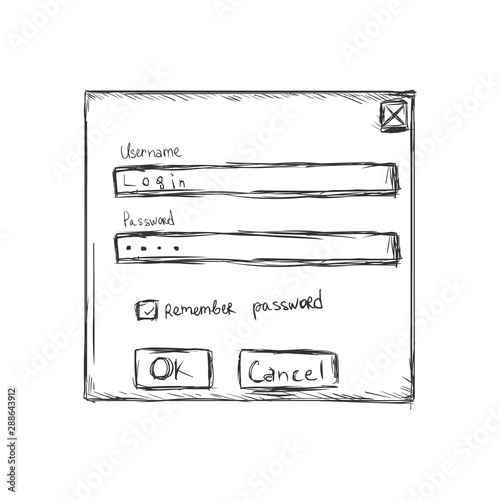 Vector Sketch Password Dialog