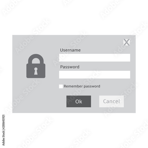 Vector Grayscale Password Dialog