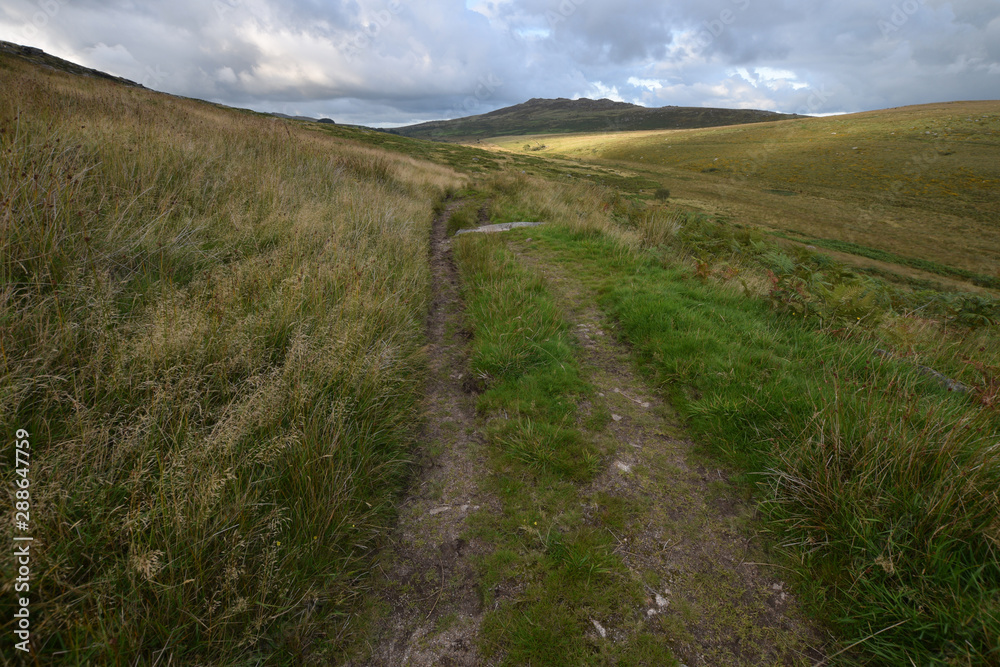 An ancient track to Brown Willy on Bodmin Moor Cornwall