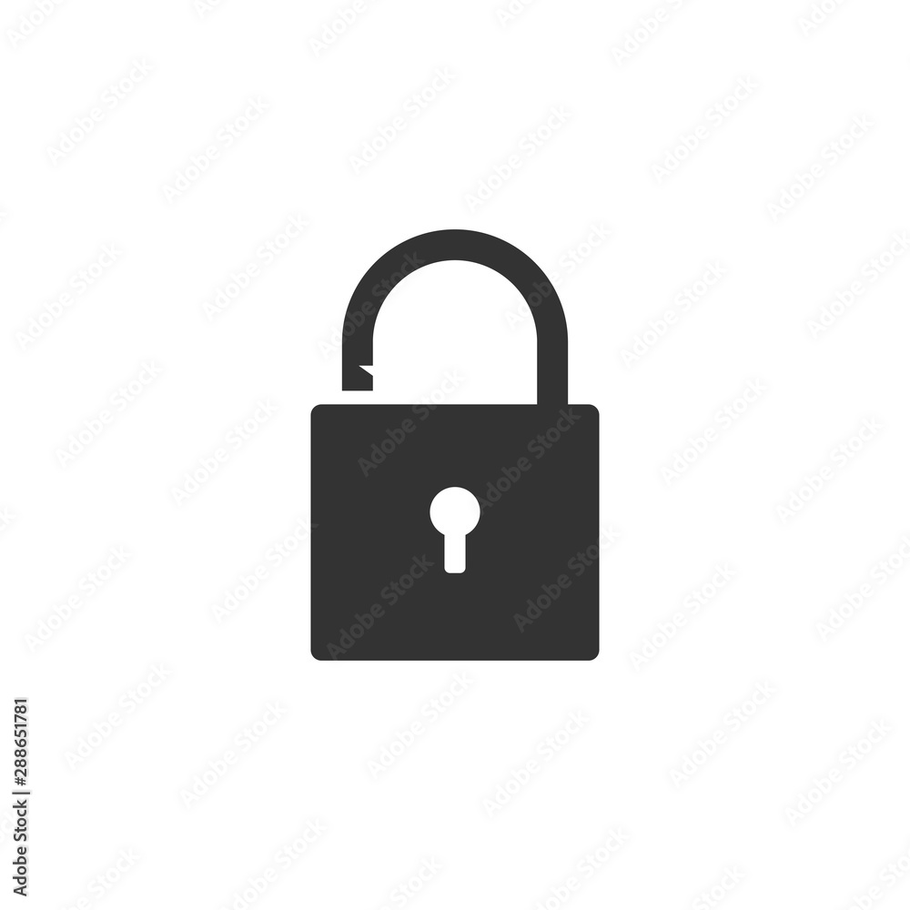 Unlock, Encryption icon. Vector illustration, flat design. Unlock, Encryption icon. Vector illustration, flat design.