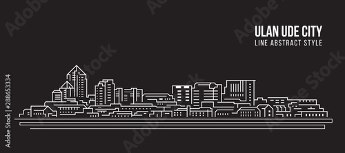 Cityscape Building Line art Vector Illustration design - Ulan-Ude city #288653334