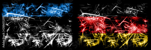 Estonia, Germany sparkling fireworks concept and idea flags © Vlad