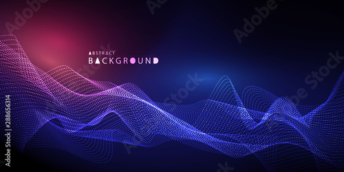 Abstract technology background. Particle Mist network Cyber security Vector illustration.