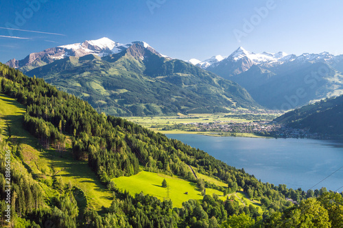 View of Lake Zell am See in summer