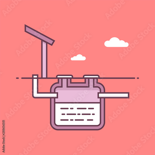 Septic tank vector illustration in monoline / line art style