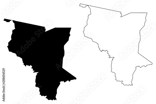 Savanes Region (Togolese Republic, Regions of Togo) map vector illustration, scribble sketch Savanes map photo