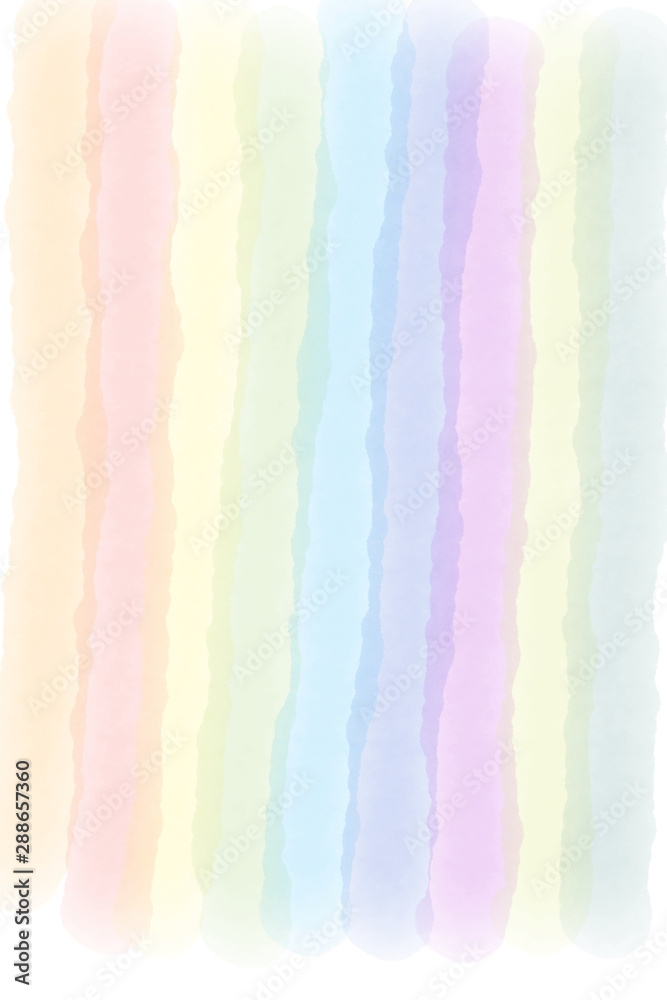 Watercolor paint abstract pattern with colorful ellipse Between the colors red pink violet yellow green orange blue seeping together on paper for background