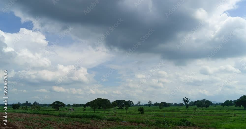 time-lapse of a large fields and large clouds are moving over the field time-lapse of a large fields and large clouds are moving over the field
