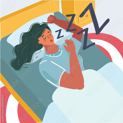 Woman sleep in bed