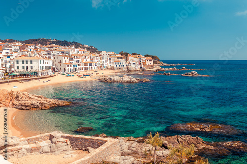 Photography Sea landscape with Calella de Palafrugell, Catalonia, Spain near of Barcelona