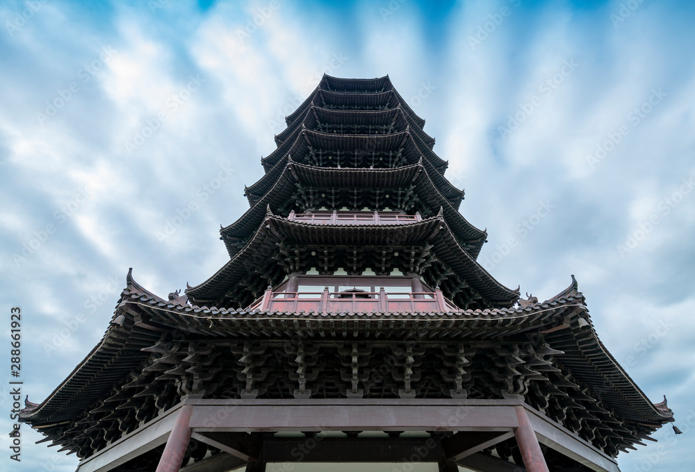 The scenery of Chongren Temple in Lishui City, Zhejiang Province, China The scenery of Chongren Temple in Lishui City, Zhejiang Province, China
