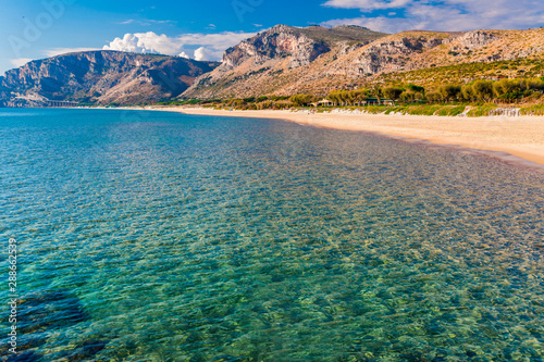 Quadro su tela Panoramic sea beach landscape near Gaeta, Lazio, Italy