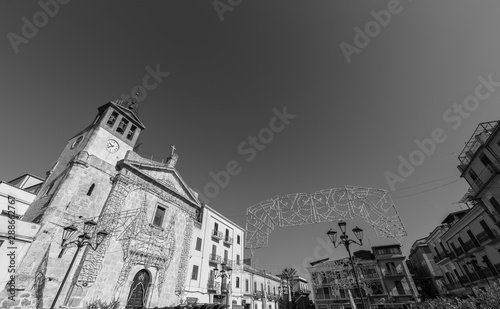 View of Piazza Garibaldi with the Cathedral of Riesi, Caltanissetta, Sicily, Italy, Europe