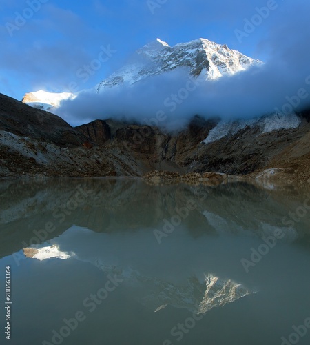 Mount Makalu and glacial lake near Mt Makalu base camp photo