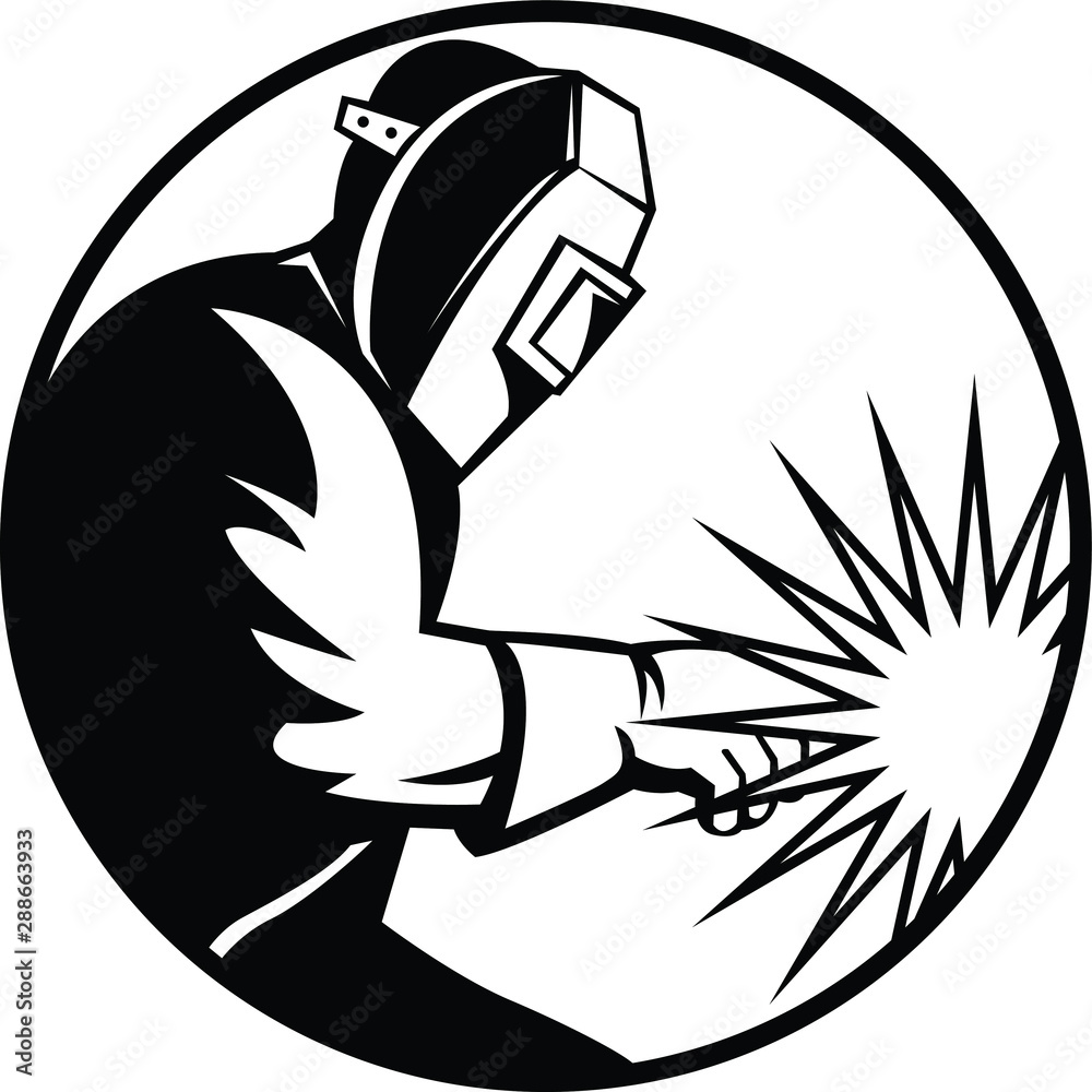 Welder Welding Torch Vector Silhouette Stock Vector Adobe Stock