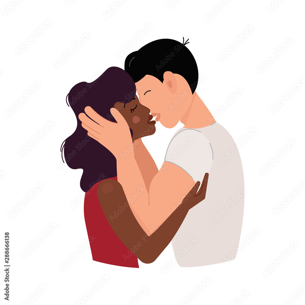 Romantic Kissing Couple Drawing Stock Vector Image & Art - Alamy