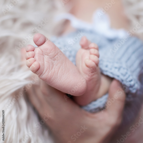 Closeup photo of newborn baby feet