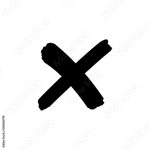 Cross sign or x mark icon. No symbol