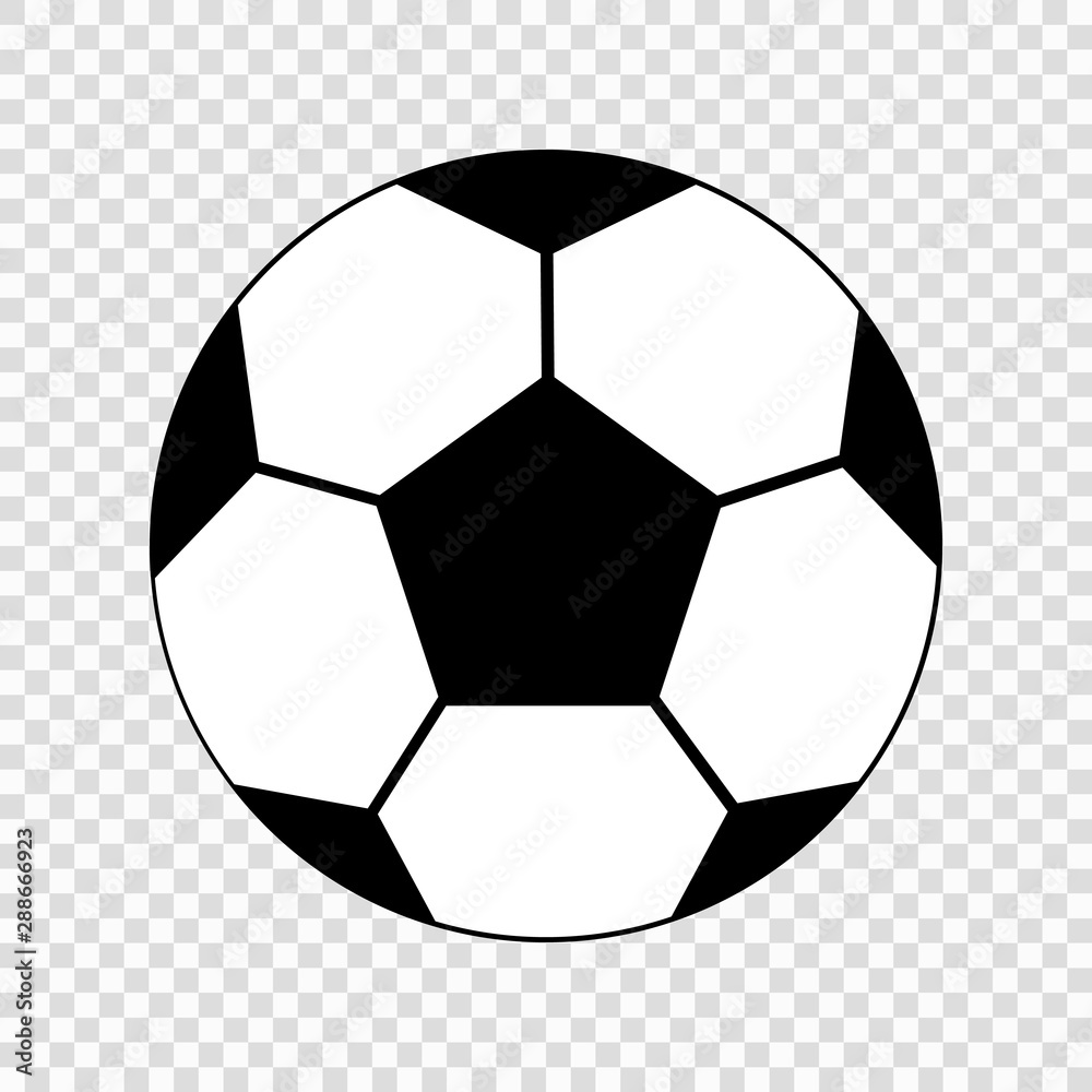 Soccer ball flat icon on transparent background. Stock Vector | Adobe Stock