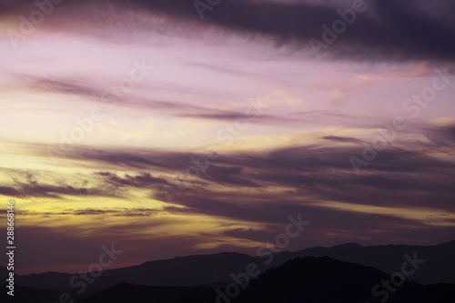 Clouded sky purple with copy space background