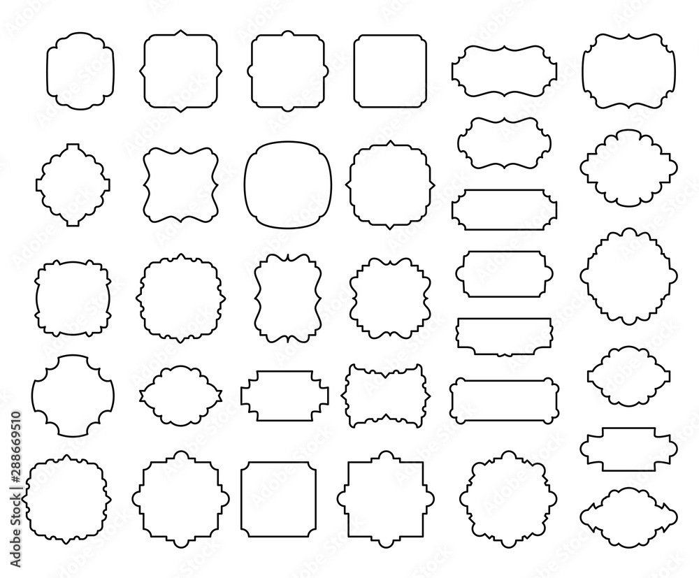 Obraz premium Borders and frames collection, grey decorative sketch handdrawn inky style and vignette sign