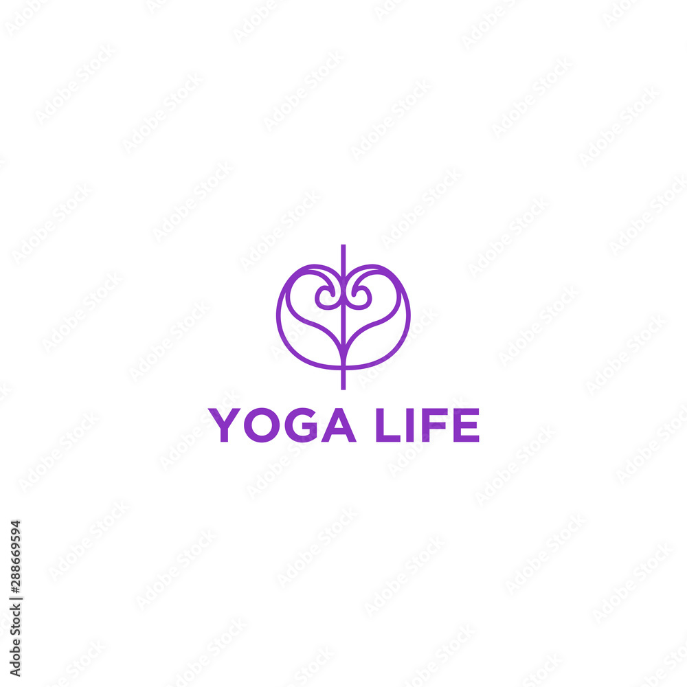 Modern yoga logo - wellness massage teraphy salon Modern yoga logo - wellness massage teraphy salon