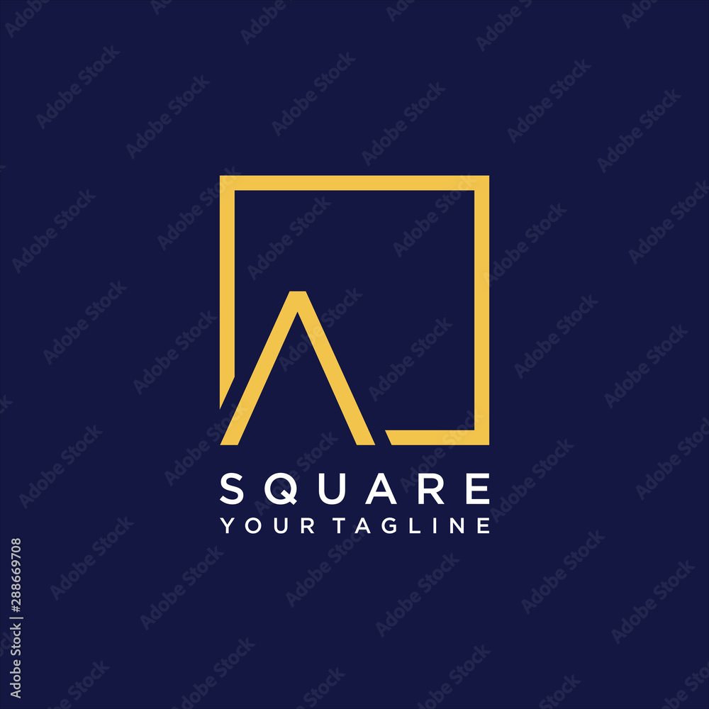 letter A Logo design with square frame line art. business consulting concept. studio icon - vector letter A Logo design with square frame line art. business consulting concept. studio icon - vector